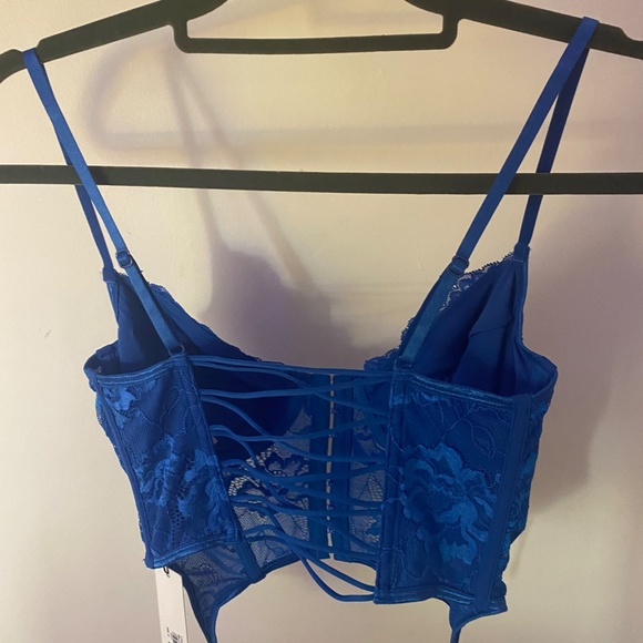 Glassons Tops Blue Lace Garter Corset Top Glassons Poshmark